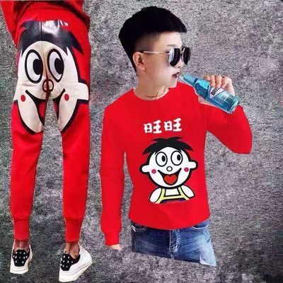 短袖套裝旺仔牛奶ins超火旺旺褲子潮牌T恤男女情侶裝