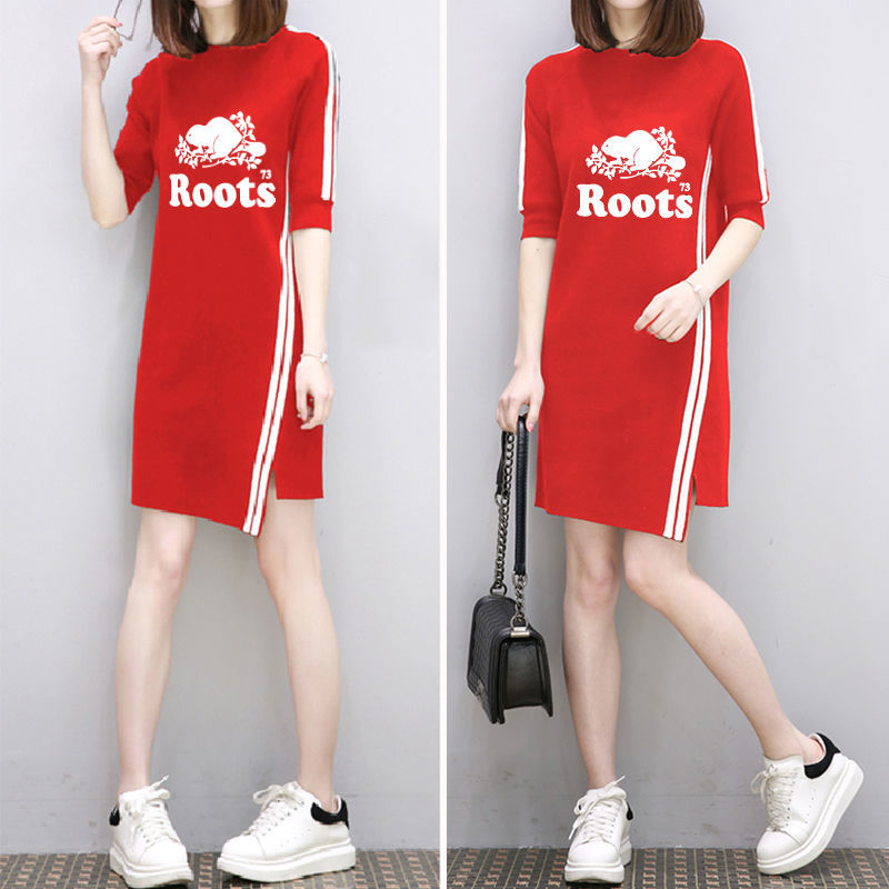 【買一送一】爆款特價!夏季新款ROOTS海狸時尚修身圓領長裙 【買一送一】爆款特價!夏季新款ROOTS海狸時尚修身圓領長裙