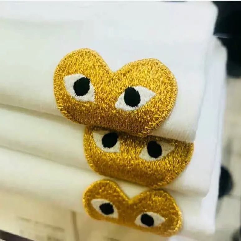 川久保玲play潮牌情侶裝親子裝T恤女明星同款愛心刺繡純棉短袖